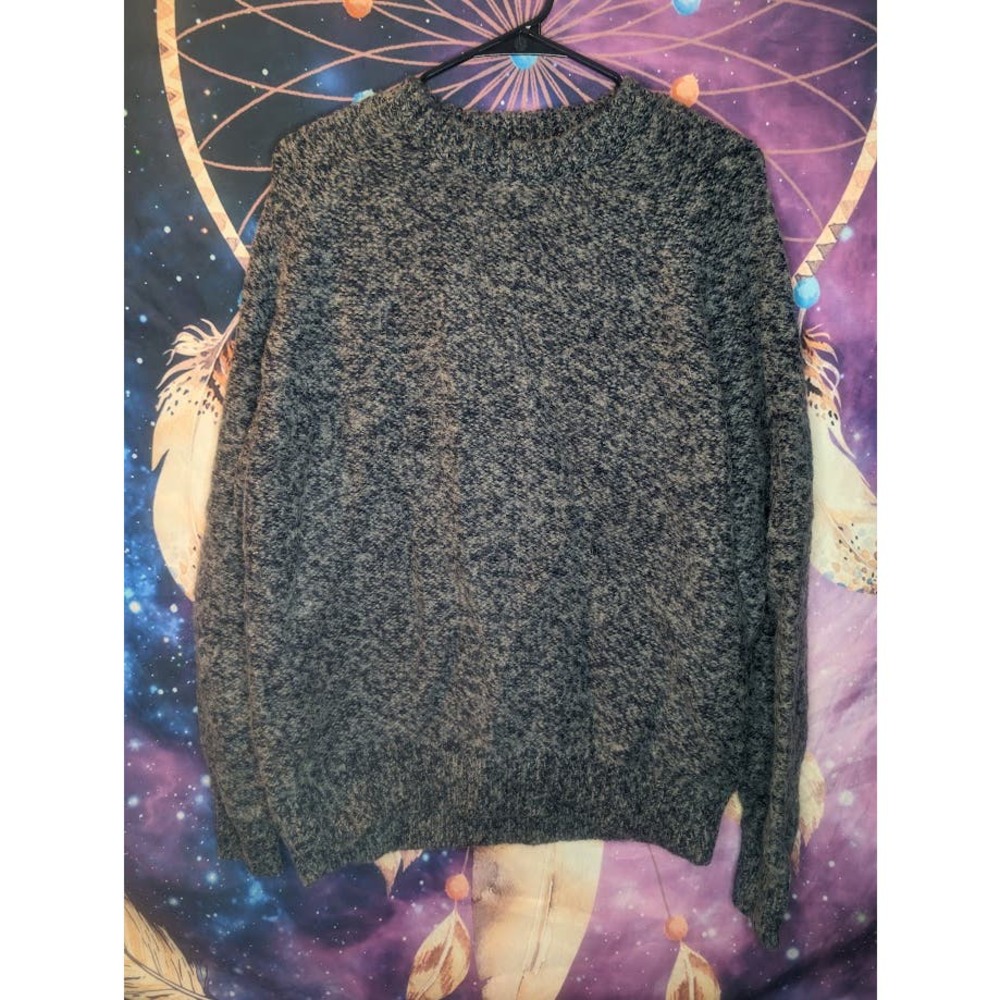 J. Crew Black and Gray Crew Neck Sweater